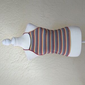 3/$20🌟 Ambiance Retro Multi-Color Striped Criss Cross Crop Tank Top Size Large